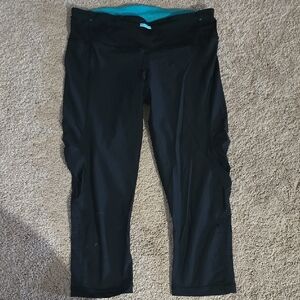 Lululemon Leggings with Teal Waistband